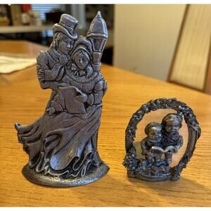 Vintage Carson Pewter Figure And Candle Holder Lot